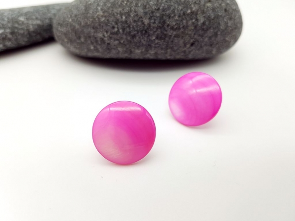 Pinke Muschel Ohrstecker